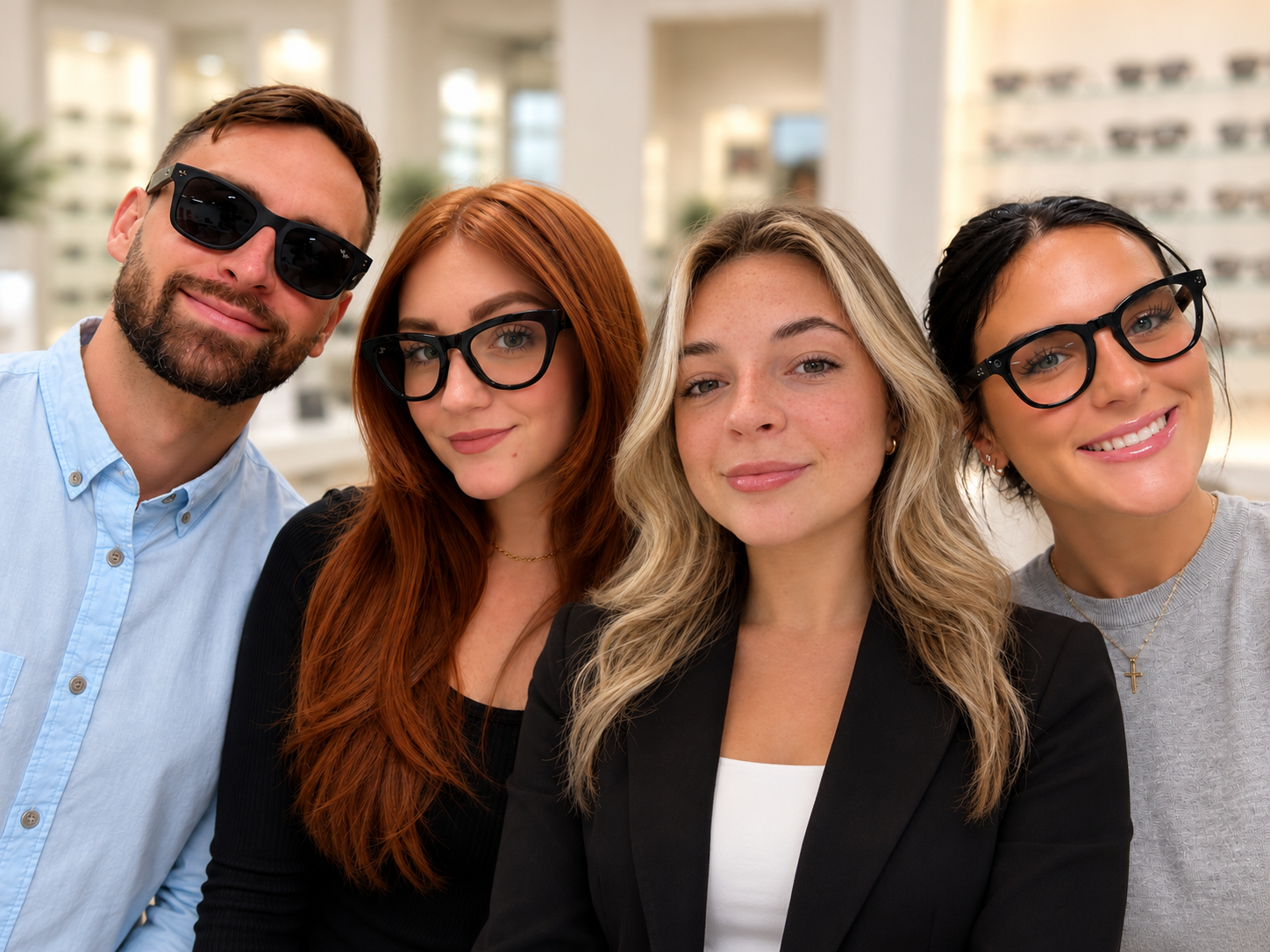 Friendly Eyewear Store Group Selfie